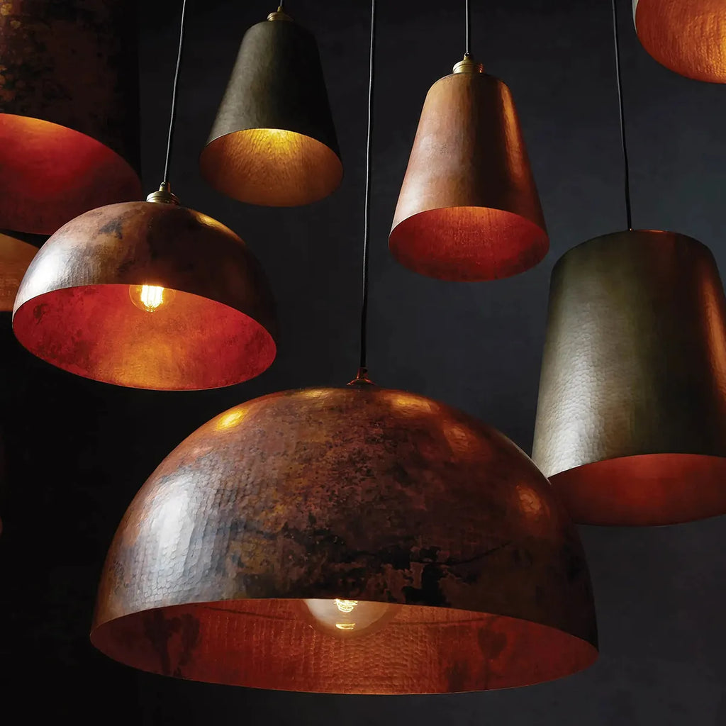 recycled metal dome pendant