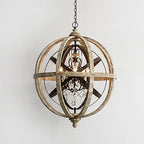 metal candle wooden chandelier lamp