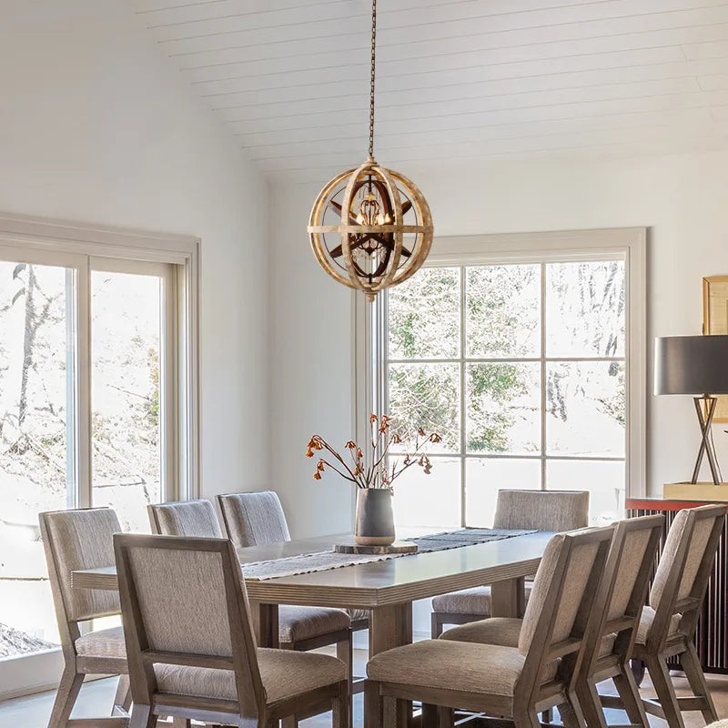 vintage weathered wood chandelier