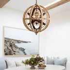 weathered wood chandelier lamp