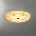Round Alabaster Flush Mount Ceiling Light | Minimal Accent Lighting