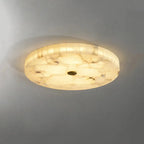 Round Alabaster Flush Mount Ceiling Light | Minimal Accent Lighting