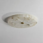 Round Alabaster Flush Mount Ceiling Light | Minimal Accent Lighting