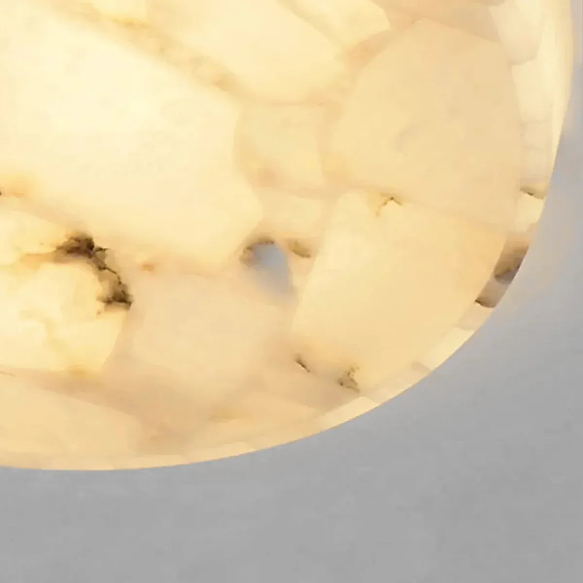 Round Alabaster Flush Mount Ceiling Light | Minimal Accent Lighting - View 7
