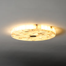 Round Alabaster Flush Mount Celing Light