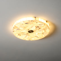 Round Alabaster Flush Mount Celing Light