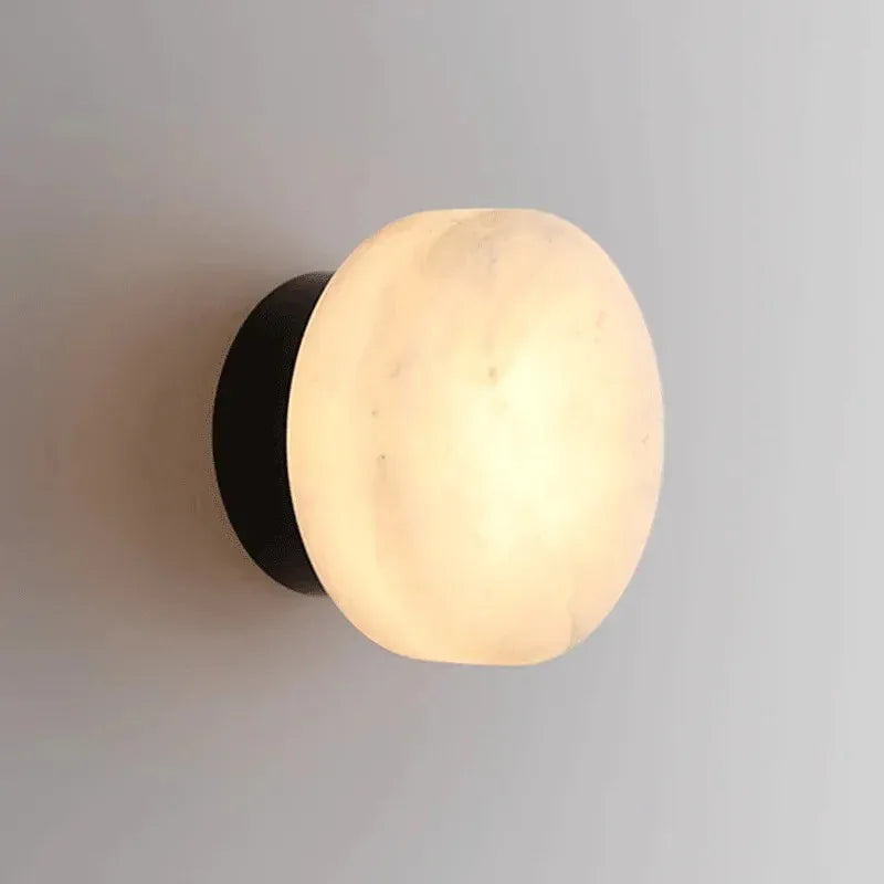 round alabaster wall lamp