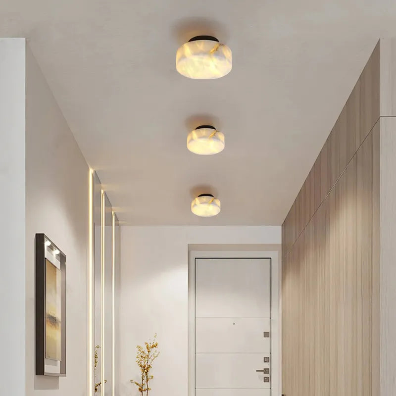Round Alabaster Texture Wall Lamp – Modern LED with Spanish Luxury Design - View 5