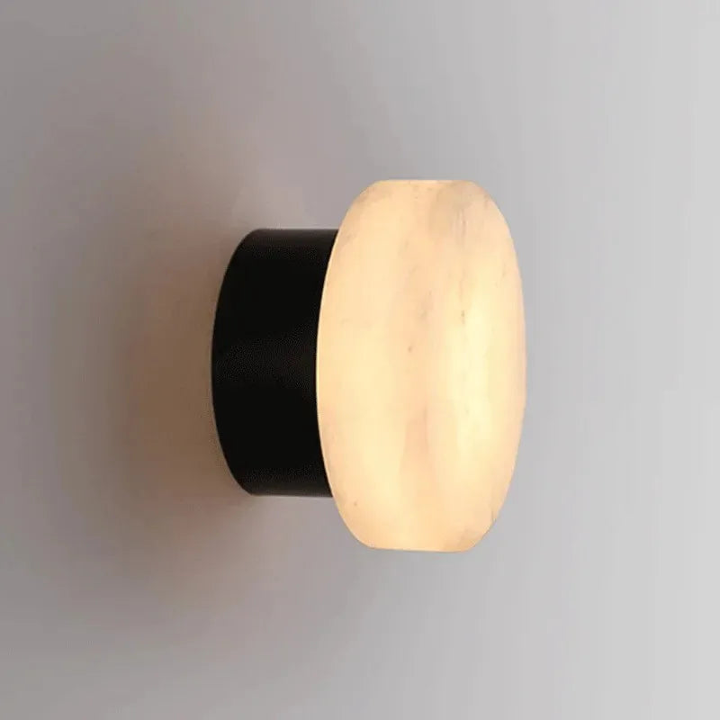 Round Alabaster Texture Wall Lamp – Modern LED with Spanish Luxury Design - View 9