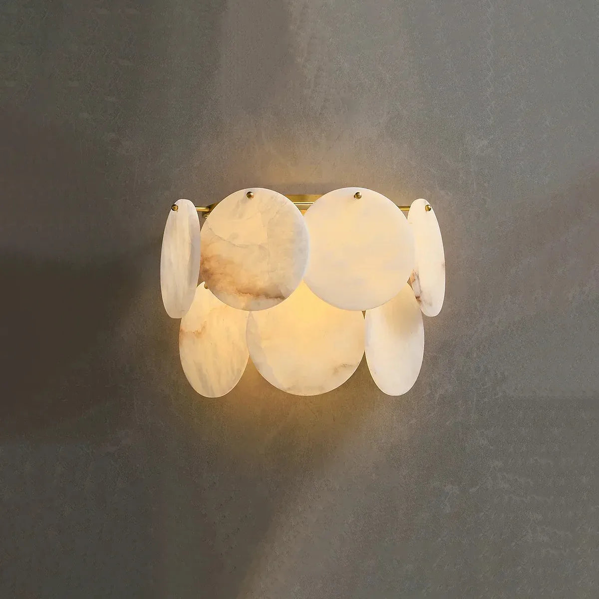Round Alabaster Wall Lamp | Double-Layer Elegant Accent Lighting