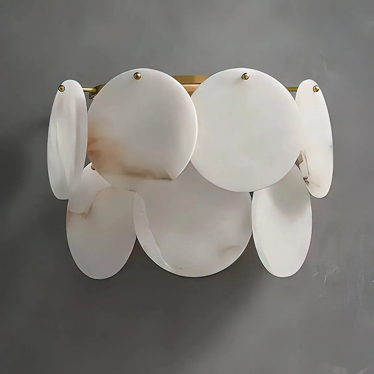 Round Alabaster Wall Lamp | Double-Layer Elegant Accent Lighting