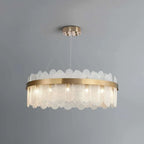 glass chandelier with gold
