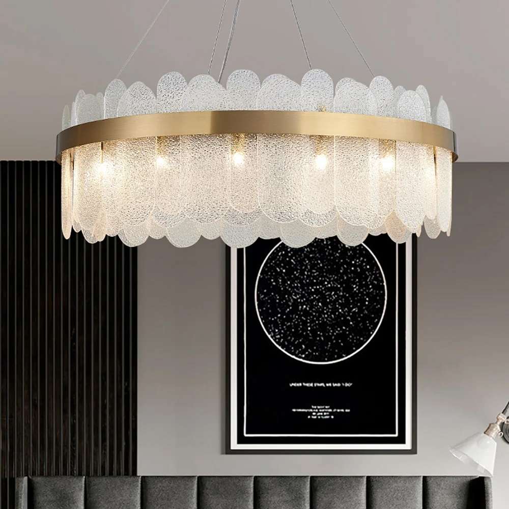 modern round glass chandelier