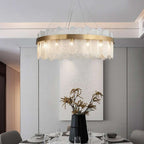 circular tiered glass ceiling lamp