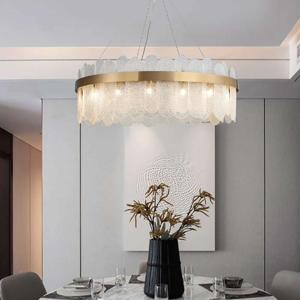 circular tiered glass ceiling lamp