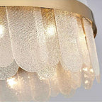 modern round chandelier with glass