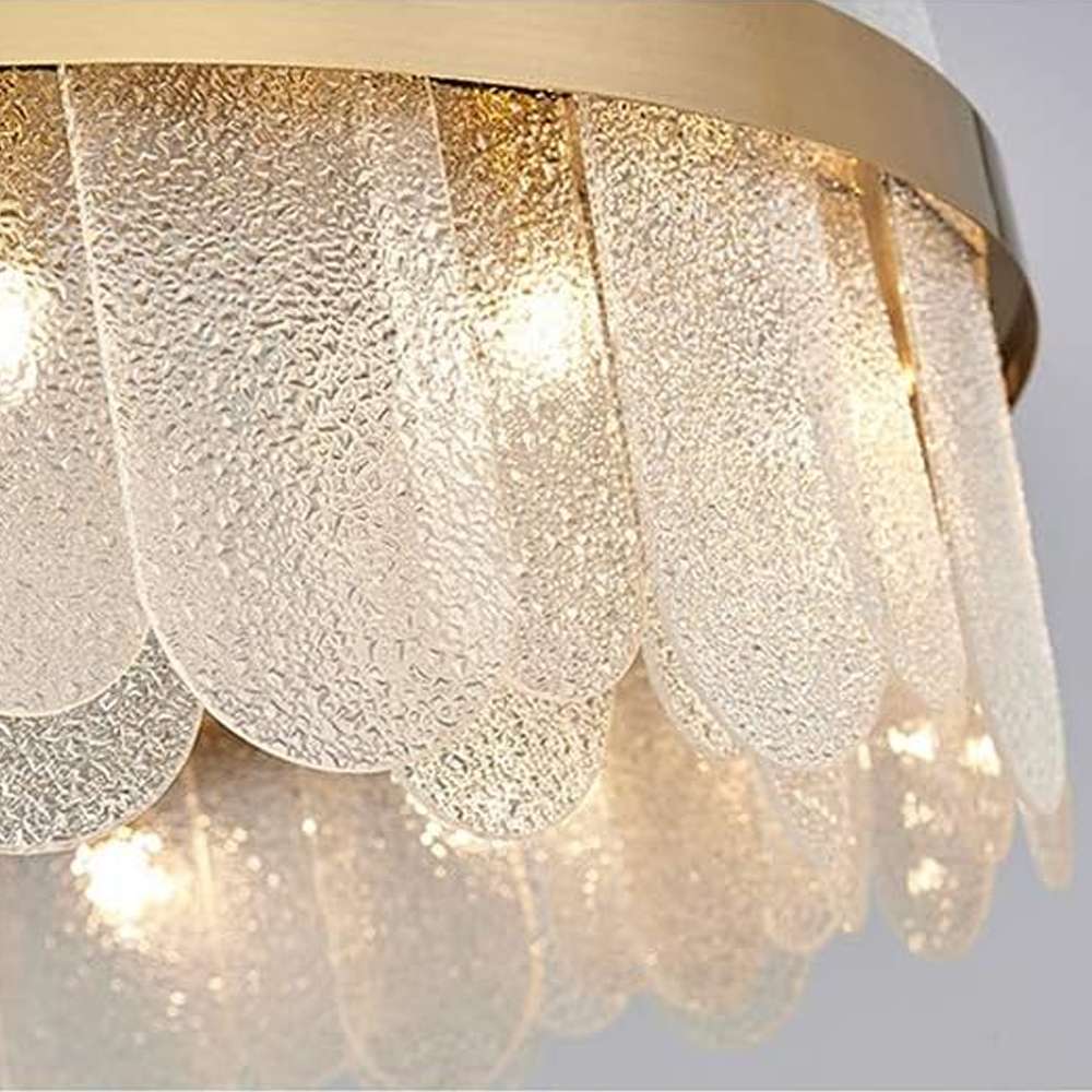modern round chandelier with glass