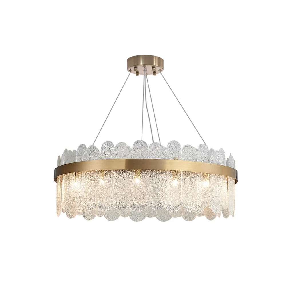 clear glass drum chandelier