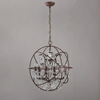 clear crystal metal orb chandelier