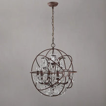 clear crystal metal orb chandelier