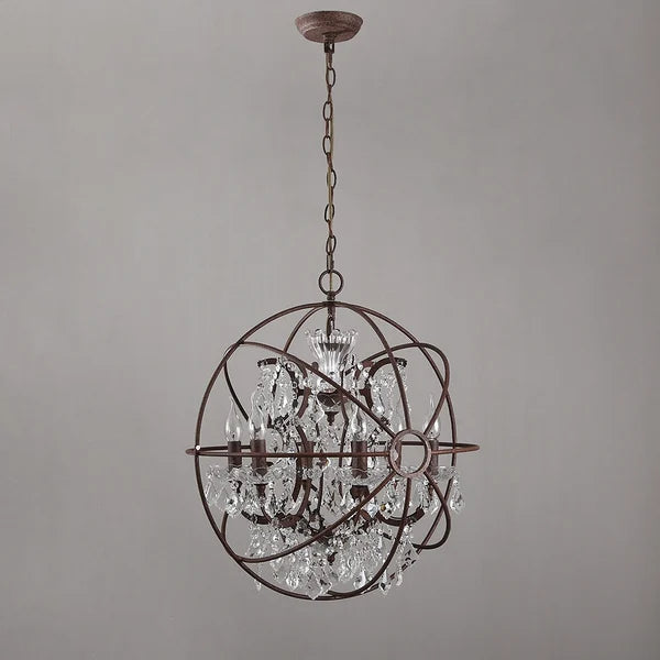 clear crystal metal orb chandelier