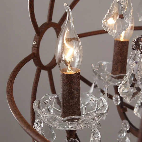rustic clear crystal metal orb chandelier