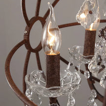 rustic clear crystal metal orb chandelier