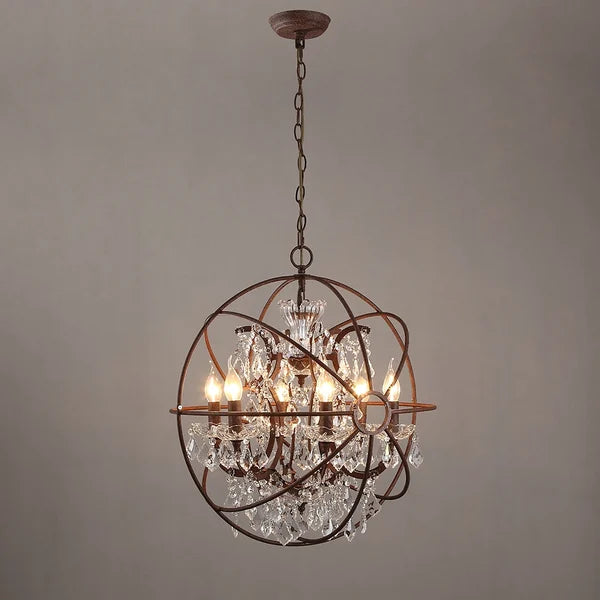 rustic crystal metal chandelier