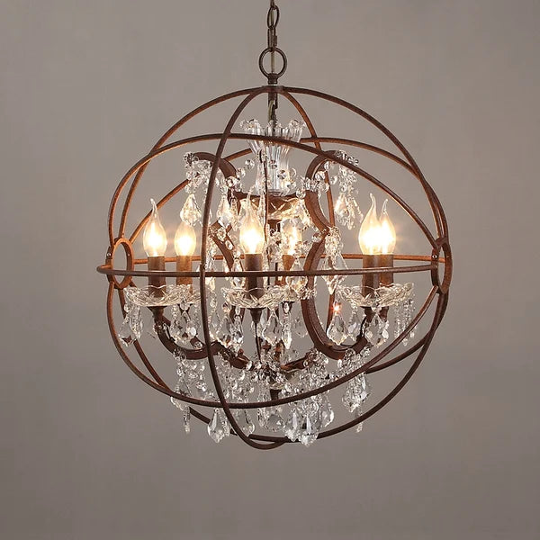 rustic clear crystal metal chandelier