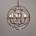 crystal metal orb chandelier