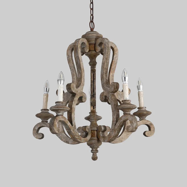 distressed brown chandelier