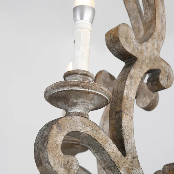 distressed 5-light chandelier