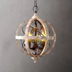 rustic globe chandelier