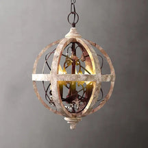 rustic globe chandelier