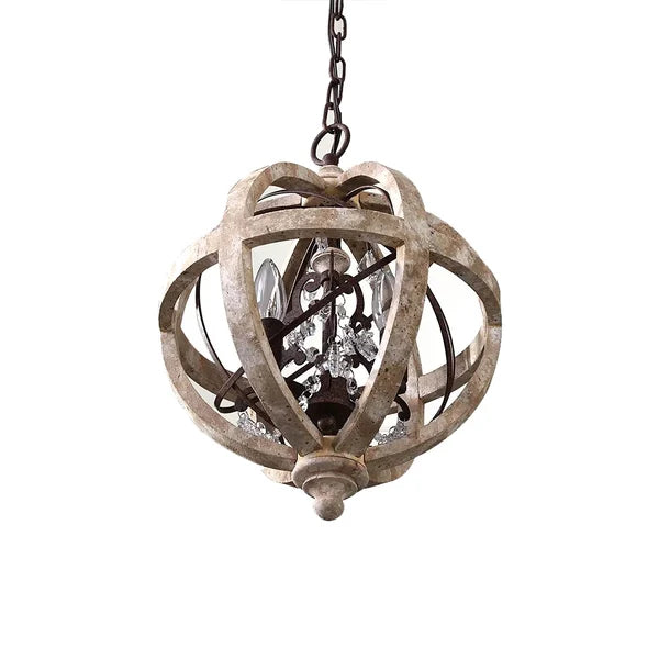 rustic weathered globe chandelier