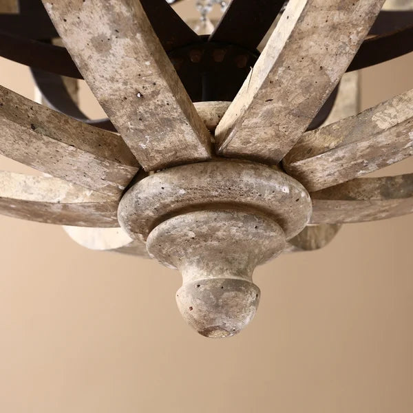 rustic wood globe chandelier