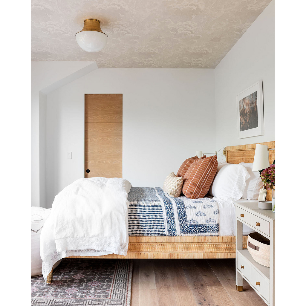 Lettie Flush Mount by Hudson Valley Lighting – Demi-Globe Glass Ceiling Fixture with Spun Metal Funnel Design