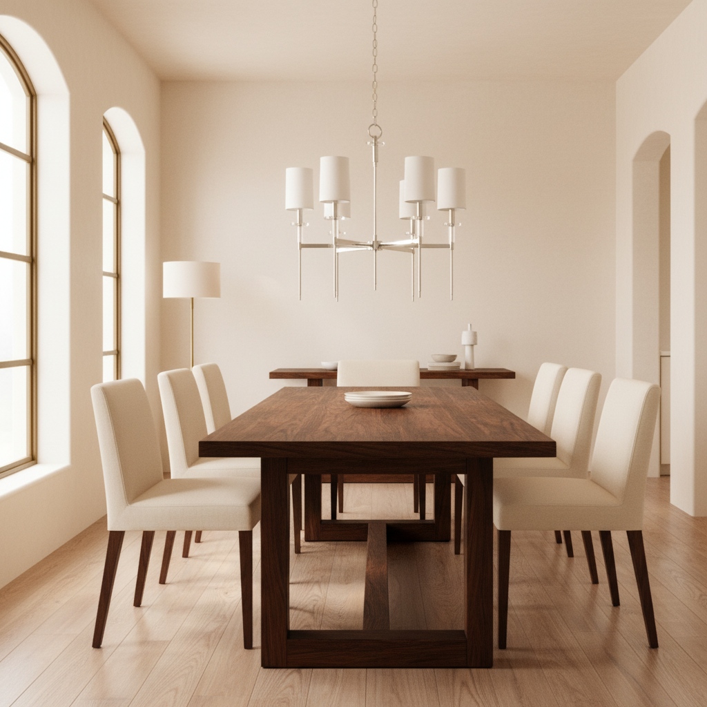 Polished Nickel Glass Chandelier in a styled interior — Josenart Lighting