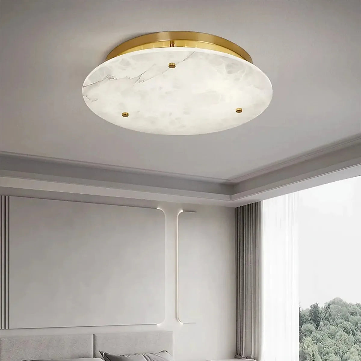 Sangrid Alabaster Ceiling Light | Modern Luxury Flush Mount