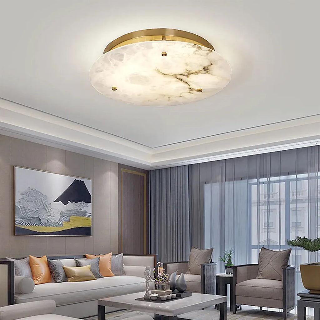 Sangrid Alabaster Ceiling Light | Modern Luxury Flush Mount - View 3