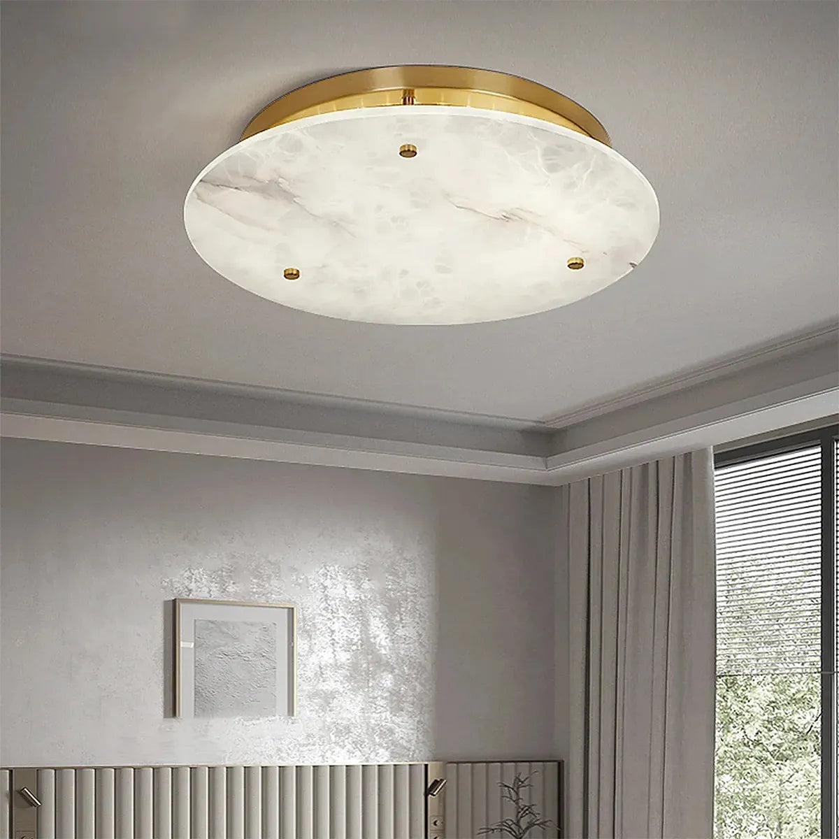 Sangrid Alabaster Ceiling Light | Modern Luxury Flush Mount - View 4
