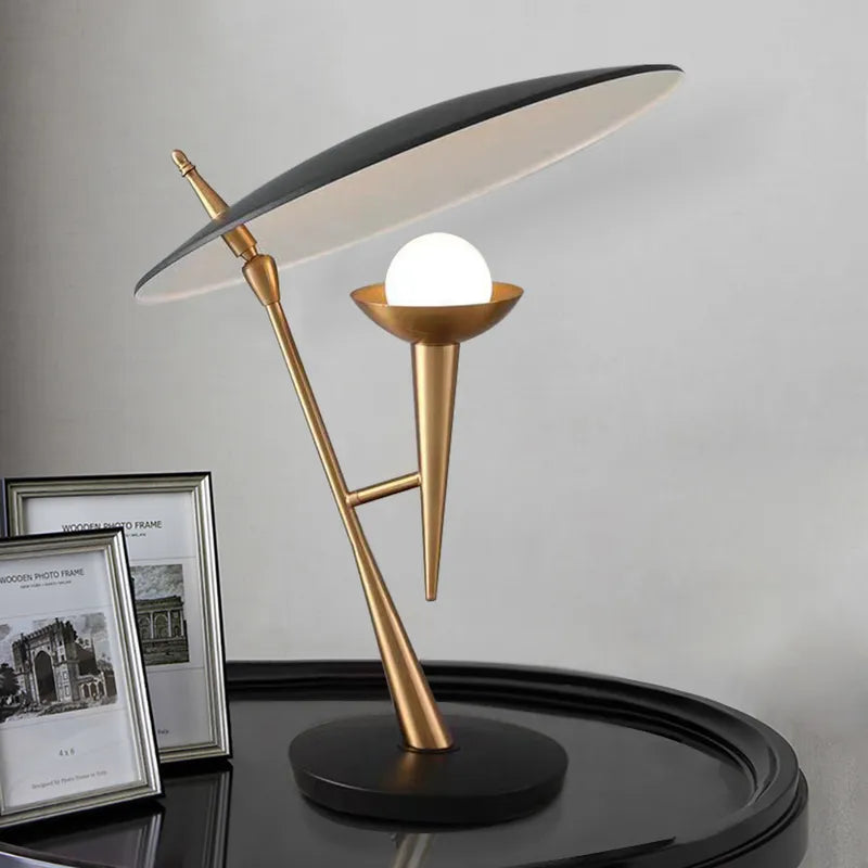 black ceramic shade table light