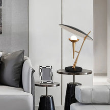 ceramic shade gold lamp