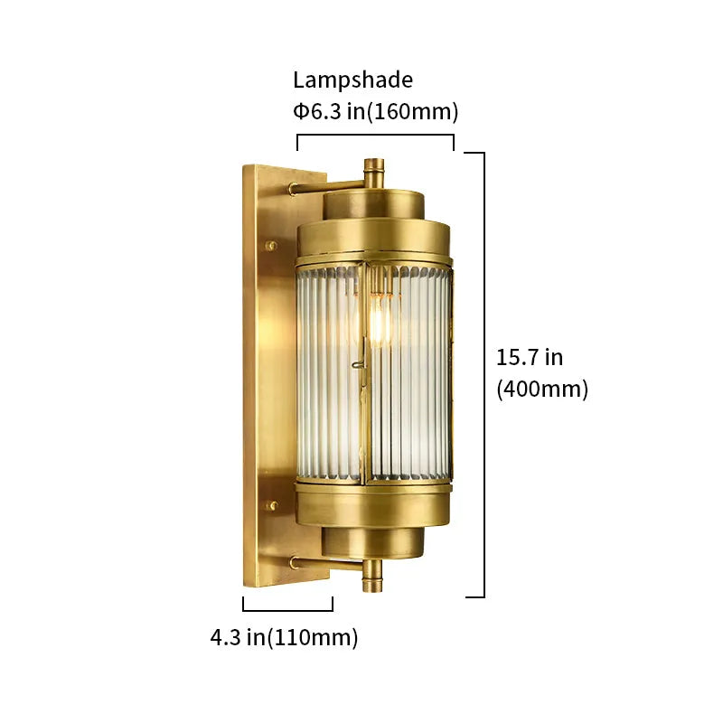gold painted wall lamp
