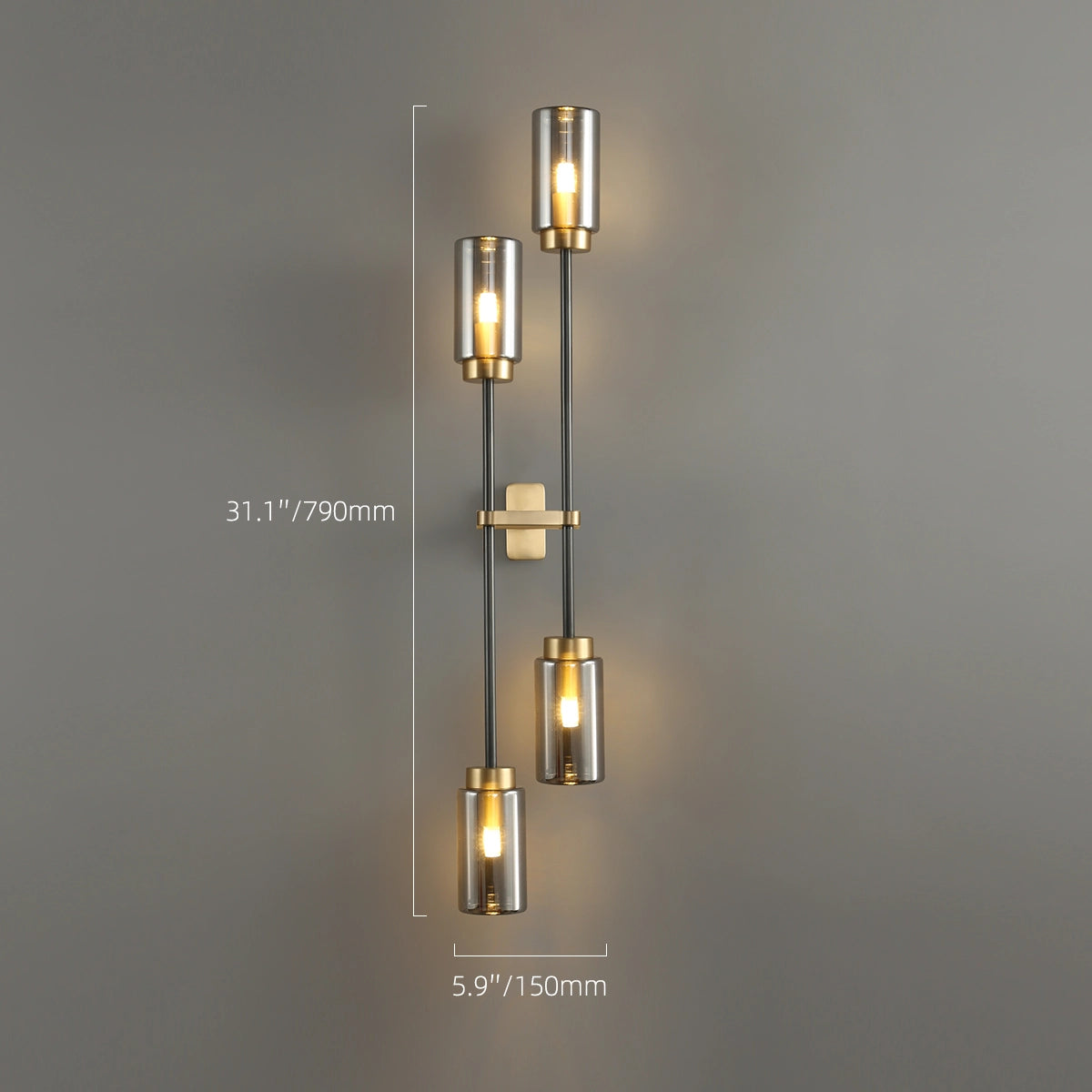 smoked glass wall fixtures