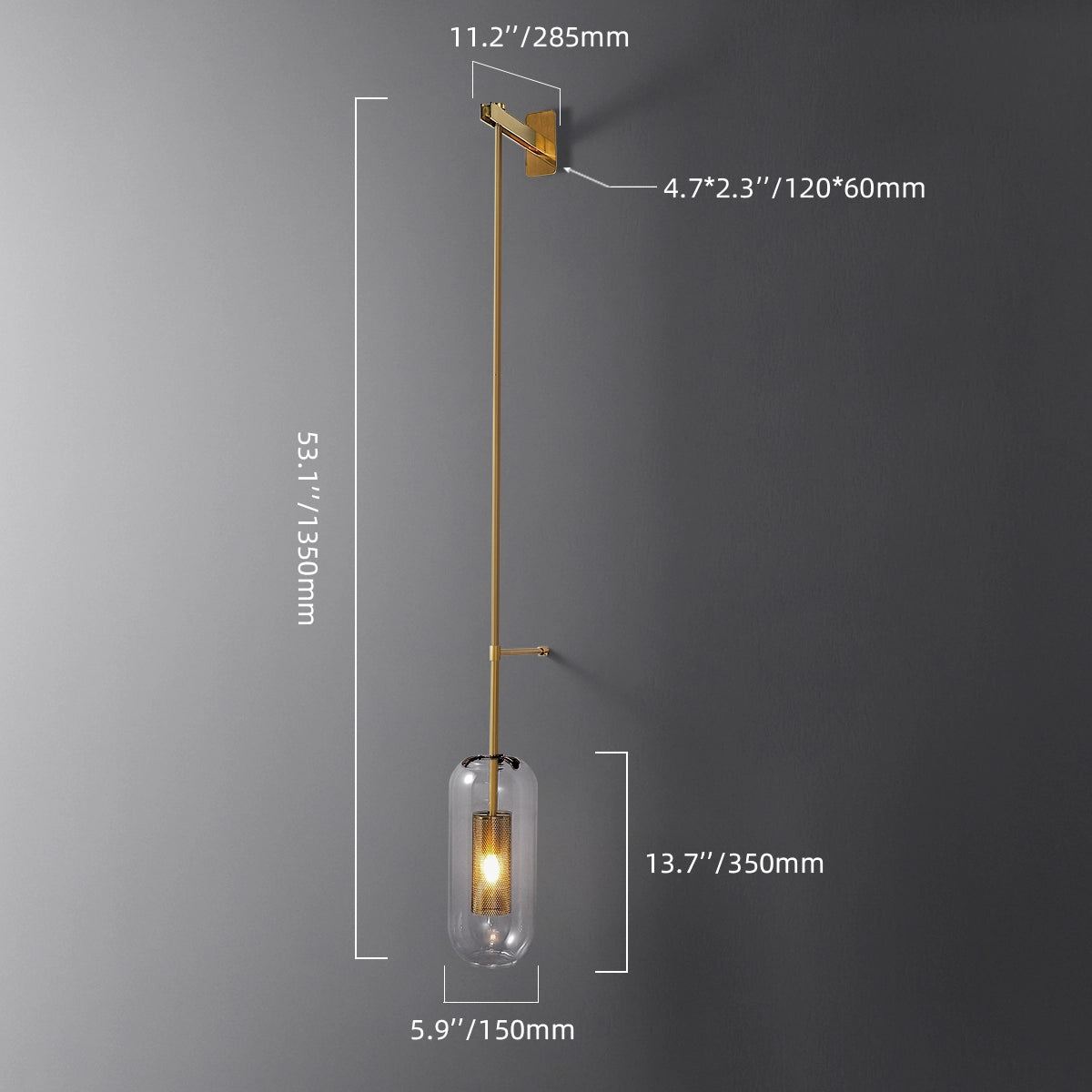 modern glass wall light