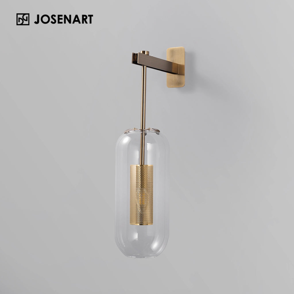 glass cylinder wall light