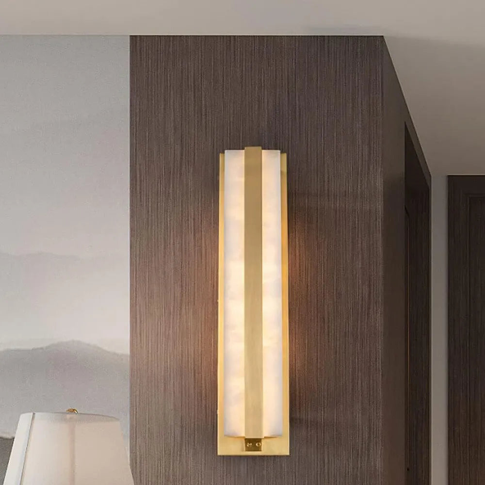 Silex Alabaster Wall Lamp | Rectangular Minimalist Accent Light - View 2