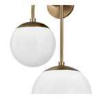 Sloane Opal Glass Two-Light Wall Sconce — Dual Globe Wall Light with Warm Milky Glow