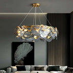 smoky gray glass chandelier